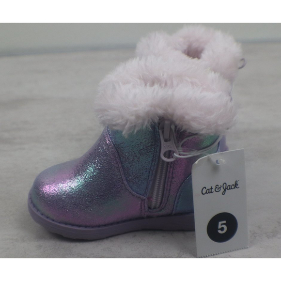 Taget Cat & Jack Toddler Girl Size 5 Oriole Fleece Ankle Fashion Boots NEW Shoes - Picture 9 of 9